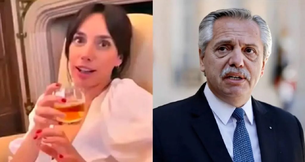 Alberto Fernández grabó a Tamara Pettinato en el sillón de Rivadavia