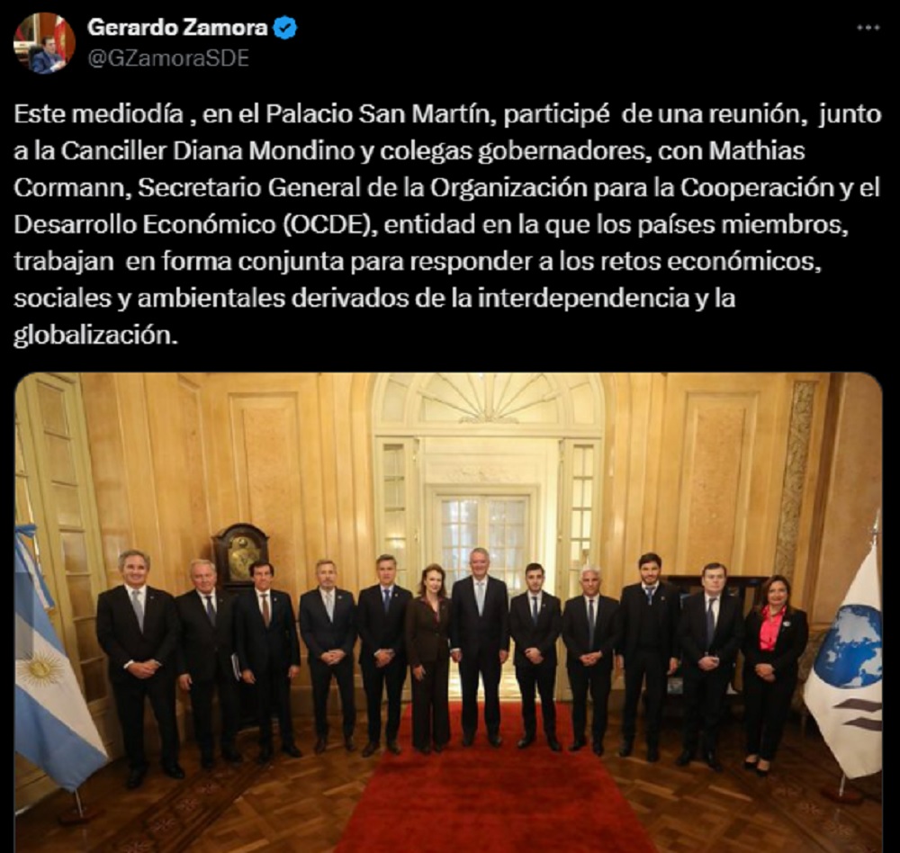 Posteo de Zamora en X