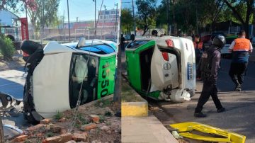 Destrucción y caos en el Huaico Hondo tras el choque de un colectivo contra un taxi
