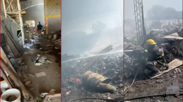 VIDEO: Impactantes imágenes del incendio en la chatarrería