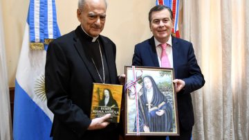 El gobernador Zamora recibió al obispo titular de la Diócesis de Vescovio, Italia