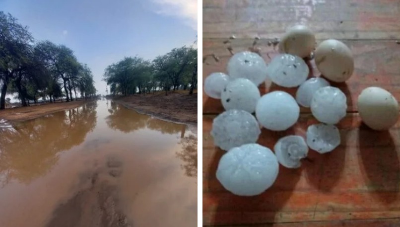 Un fuerte temporal de lluvia y granizo sorprendió al sudeste santiagueño
