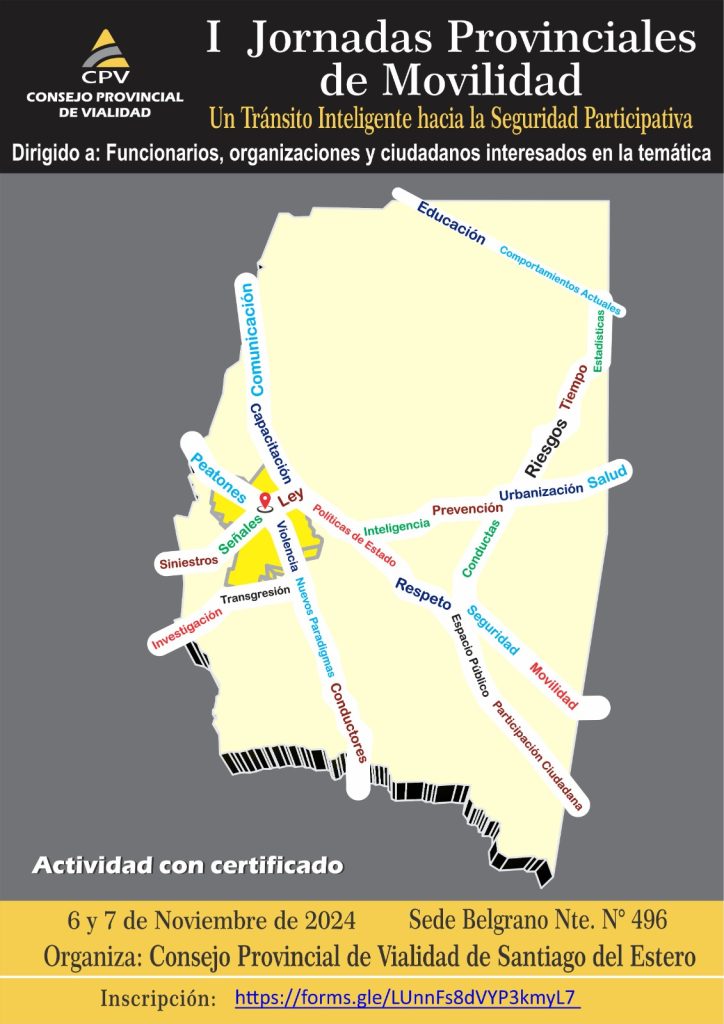 Se llevarán a cabo las Primeras Jornadas Provinciales de Movilidad en Santiago del Estero