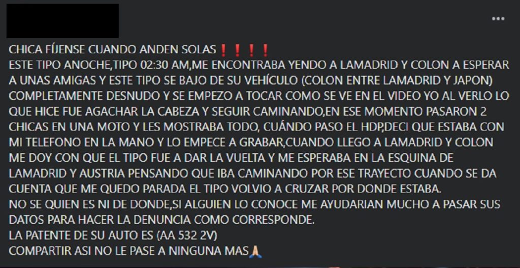 La víctima expuso la situación en Facebook