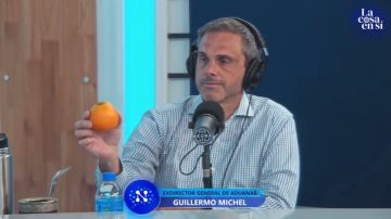 Guillermo Michel ejemplificó con una naranja importada de Egipto la situación del trabajador argentino