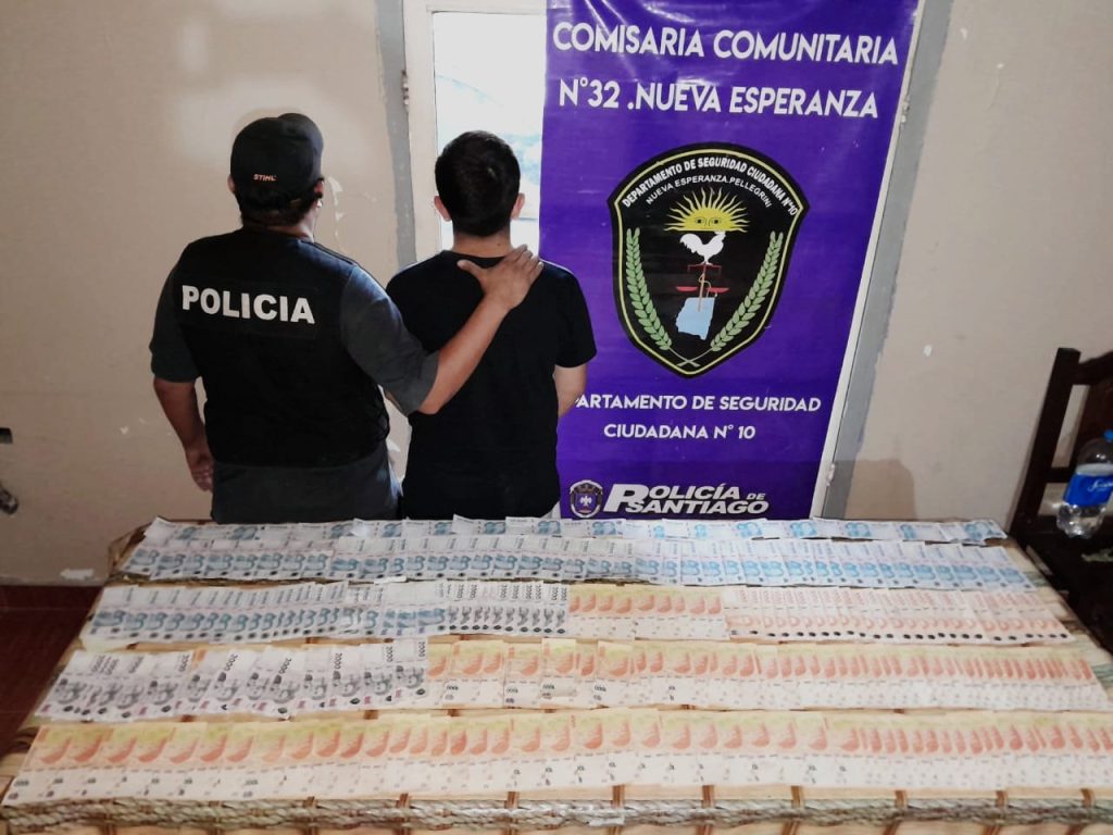 Recuperan una importante suma de dinero en efectivo que robó un hombre en el departamento Pellegrini