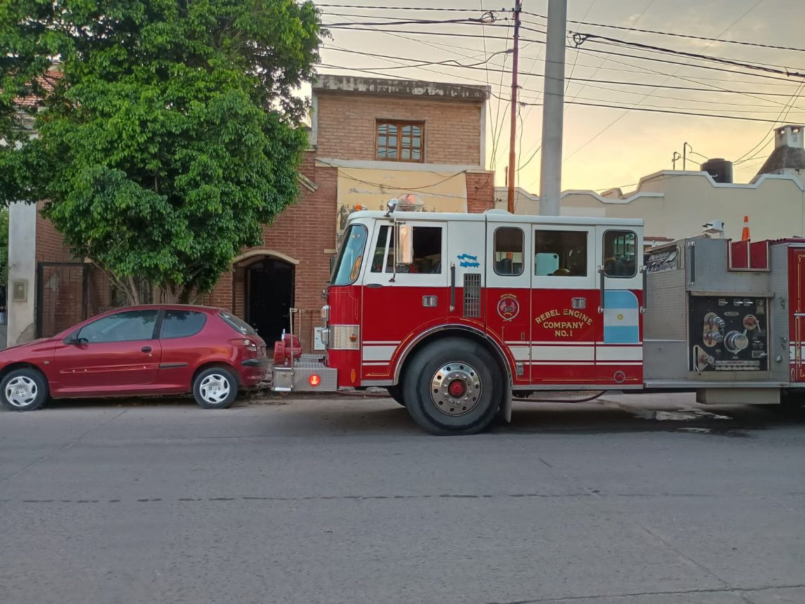 Bomberos Voluntarios de Santiago del Estero sofocaron el incendio de una palmera en pleno centro