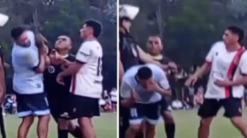 VIDEO: un partido de fútbol en Tucumán se picó y el árbitro golpeó a un jugador