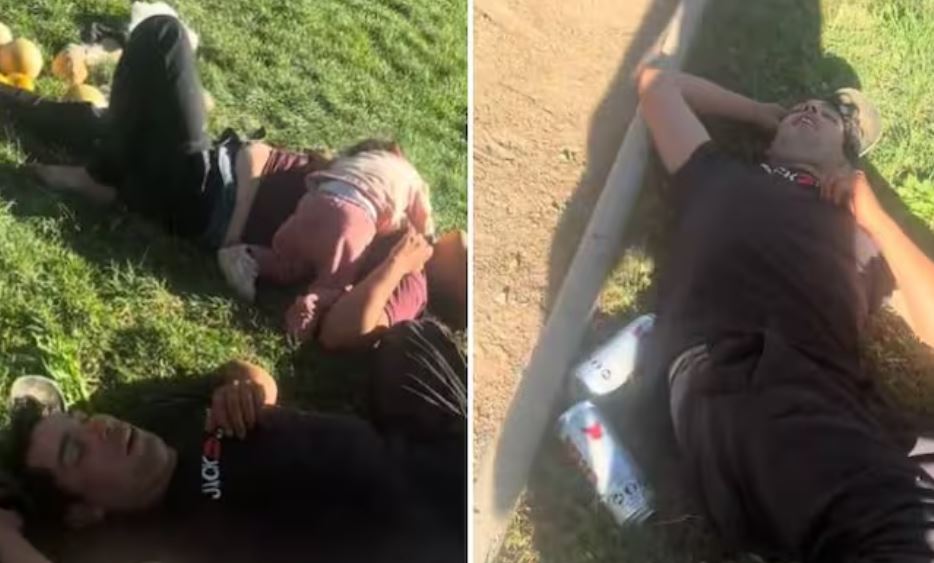 Indignante video | Una pareja ebria se quedó dormida y su bebé quedó expuesta al sol por horas