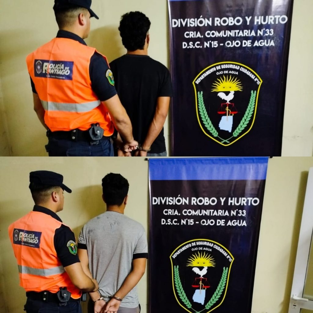 Capturan a dos jóvenes acusados de robo agravado en Sumampa