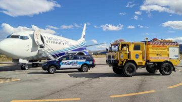 El avión hidrante que colaboró en los incendios de Río Negro volvió a la provincia