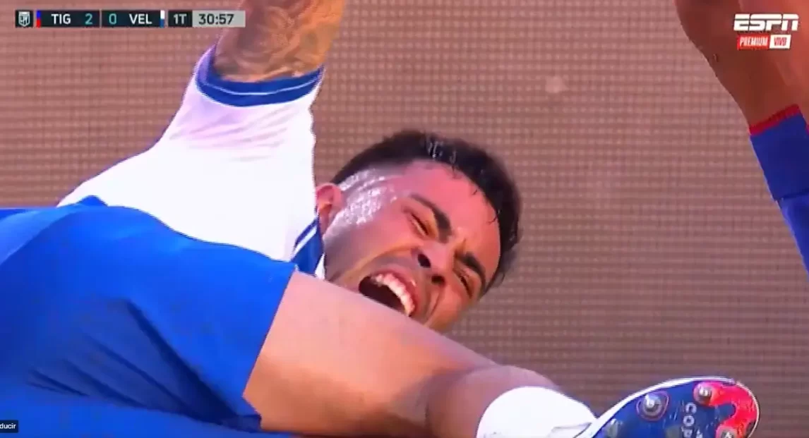Video: grave lesión de Joaquín García en Vélez frente a Tigre