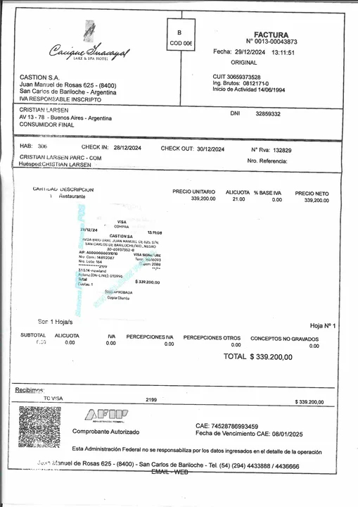 Ticket funcionario de Milei