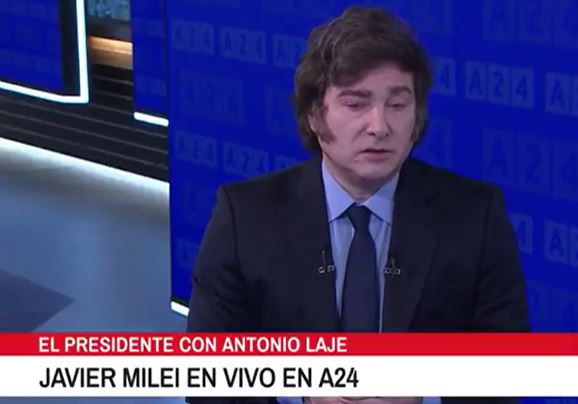VIDEO. Le cortaron el audio a Milei en reiteradas oportunidades y él denunció un boicot de A24