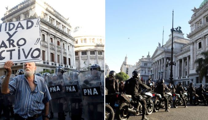 VIDEO. Marcha de jubilados y trabajadores del Garrahan terminó con incidentes y varios heridos