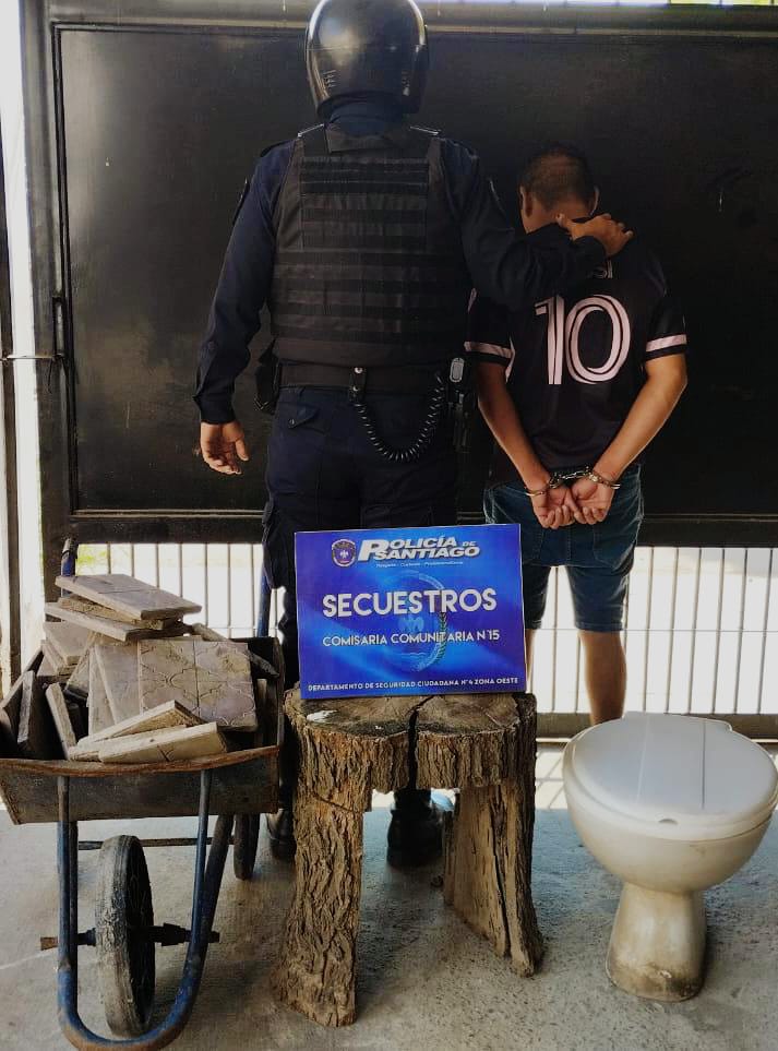 Detienen a un delincuente del barrio Agua y Energía y secuestran gran cantidad de bienes robados