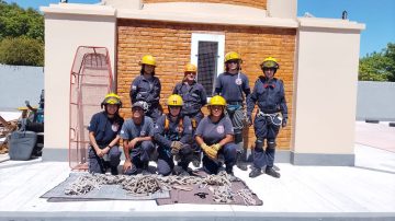 La torre del antiguo hospital Diego Alcorta, restaurada para formar a los bomberos en rescates en altura