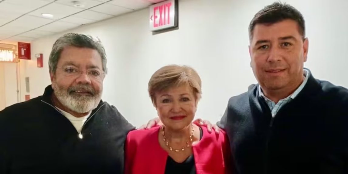 Antes de reunirse con Milei, la titular del FMI recibió a dos sindicalistas argentinos