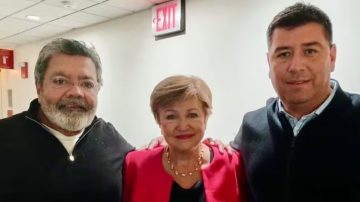 Antes de reunirse con Milei, la titular del FMI recibió a dos sindicalistas argentinos