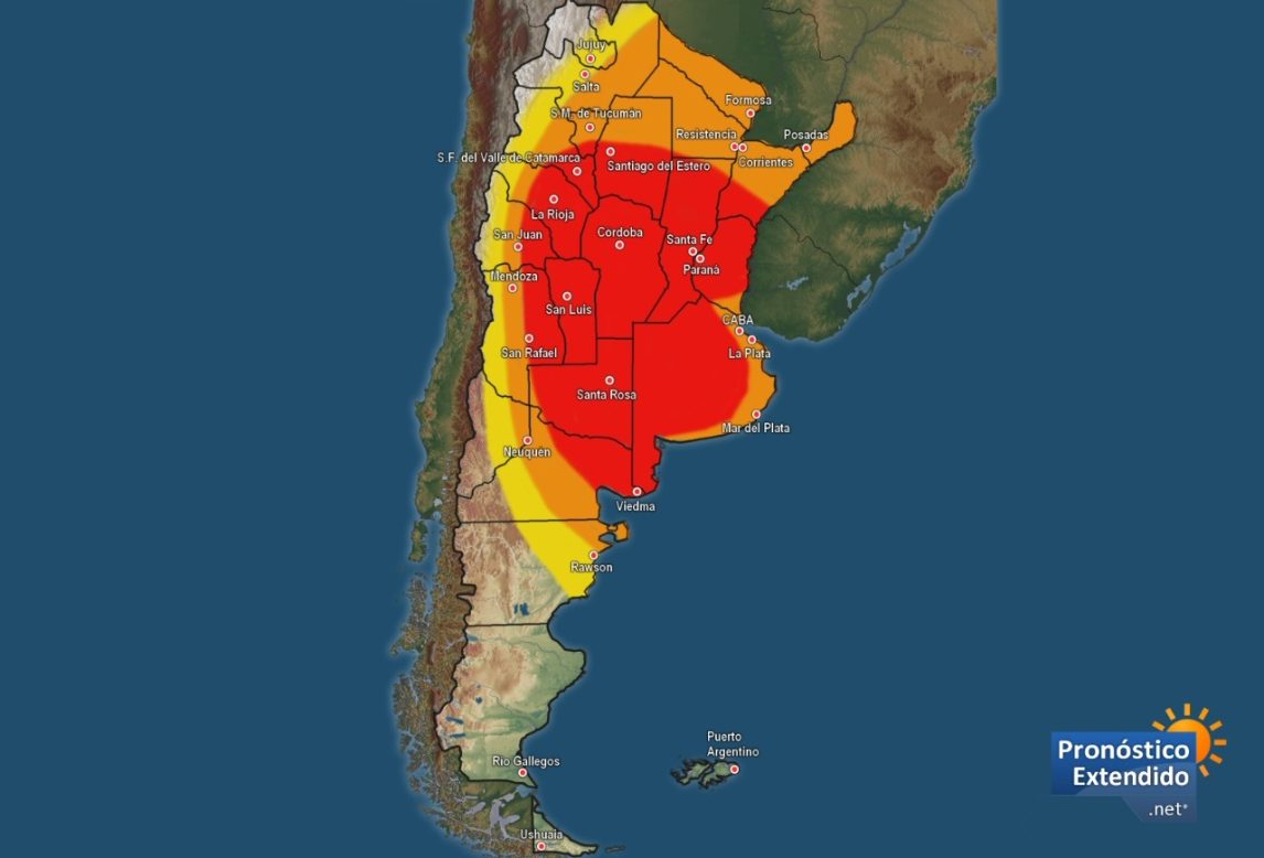 De las nueves ciudades con récord de temperatura máxima, ninguna es de Santiago del Estero