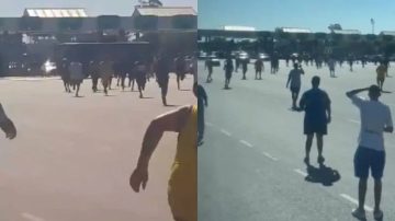 VIDEO. Hinchas de Boca e Independiente se cruzaron en el peaje de Dock Sud y hubo botellazos y corridas