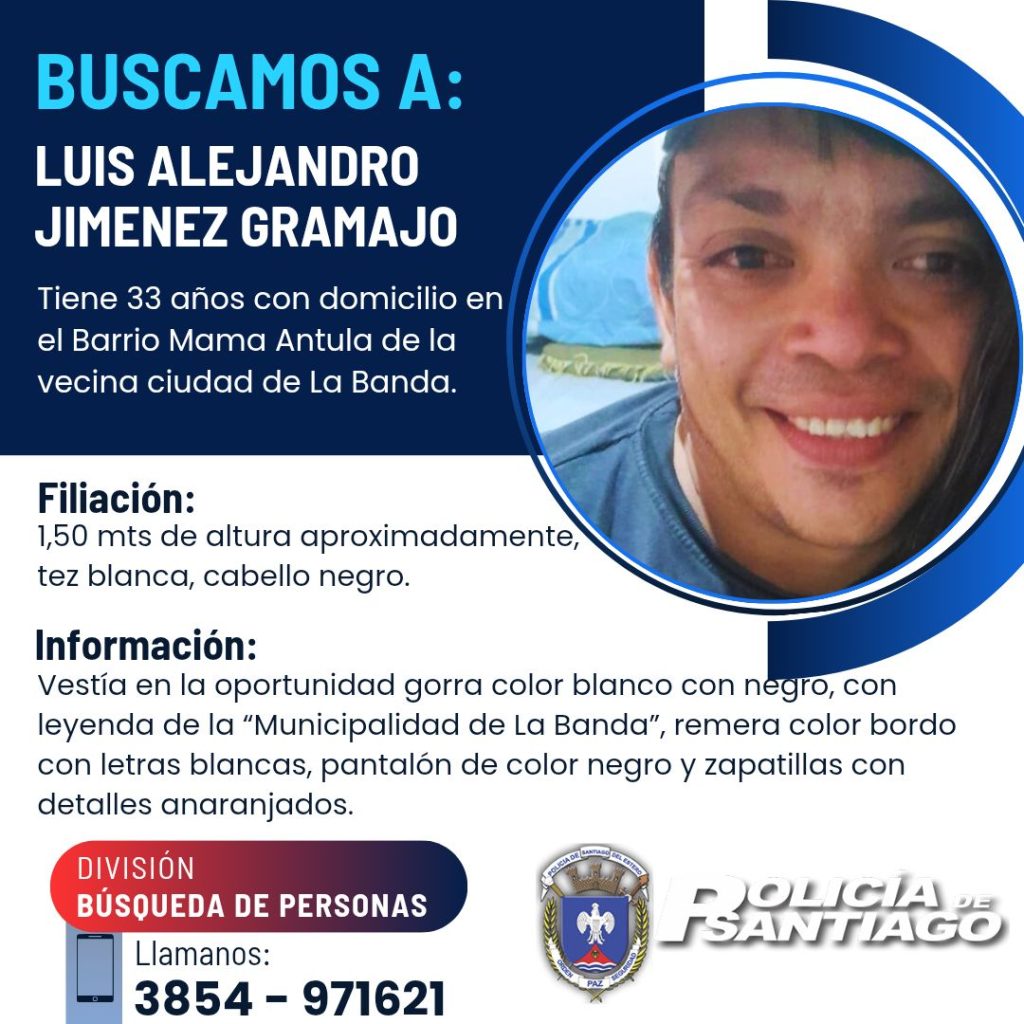 Buscan a un hombre de 33 años que salió de su casa el miércoles y no regresó