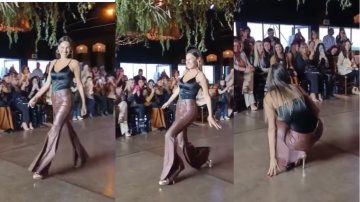 Tropezón y caída pero siempre una sonrisa: el blooper de Pampita en un desfile en Córdoba