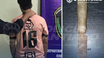 Apresan al delincuente que con un cuchillo tipo carnicero asaltó y les robó la bici a dos estudiantes