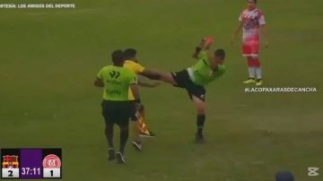 Video: tremenda patada de karateca de un árbitro a un DT