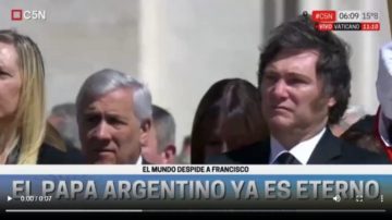 La reacción de Javier Milei durante la homilía en la misa exequial de Francisco