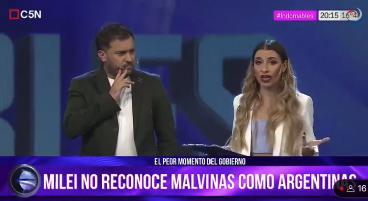 Tenso momento al aire: Brancatelli se peleó con su compañera porque ella dijo que las Islas Malvinas “no son argentinas”