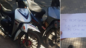 Dejó las llaves puestas en su moto por más de una hora, corrió a buscarlas y se llevó una impensada sorpresa