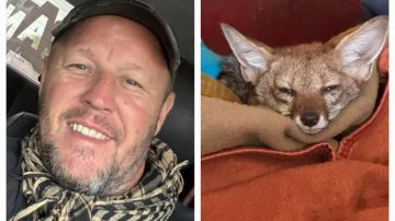 La emoción del “Polaco” al recibir un recuerdo sobre el zorrito al que no pudo salvar