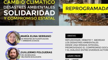 Invitan al Primer Encuentro “Cambio Climático, Desastres Ambientales, Solidaridad y Compromiso Estatal”