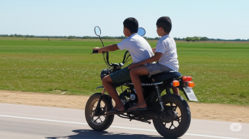 Icaño: Dos niños se trasladaban en moto a alta velocidad, sin casco