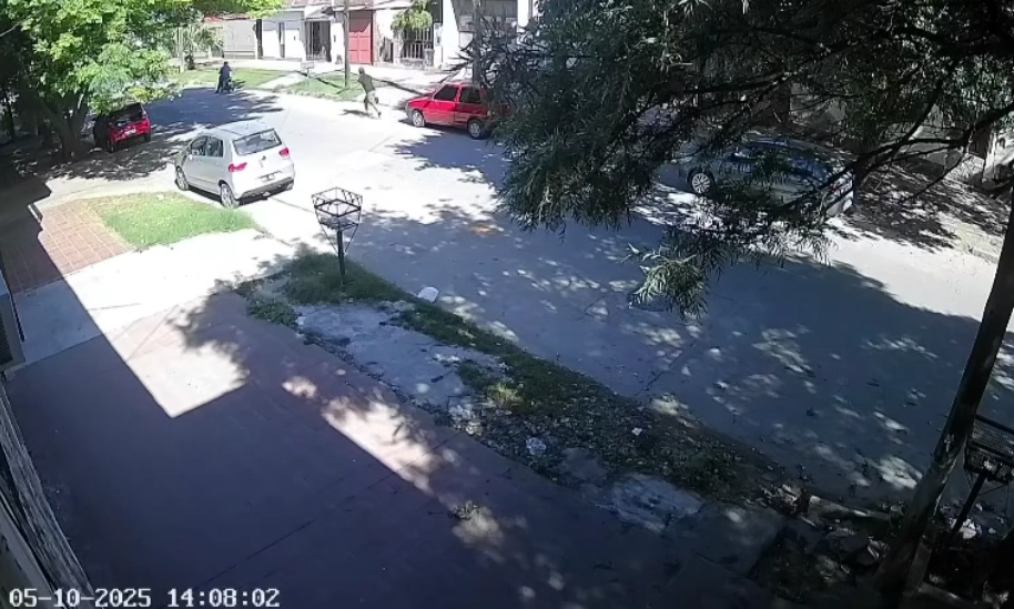 VIDEO | Con total impunidad y a plena luz del día, dos ladrones robaron la batería de un auto