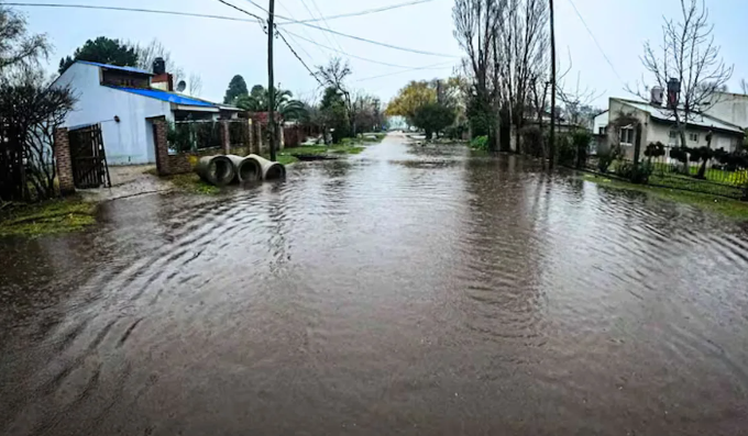 VIDEO. Un camarógrafo se cayó mientras cubría las inundaciones y no cortaron la transmisión