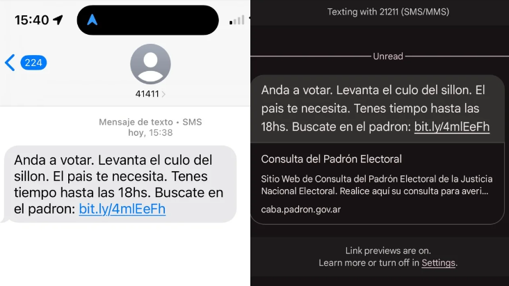 “Andá a votar, levantá el c… del sillón”: el polémico SMS que recibieron miles de porteños