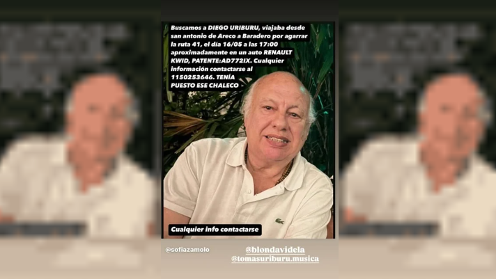 Dolor: hallaron muerto al tío de Sofía Zámolo, que era buscado en medio del temporal