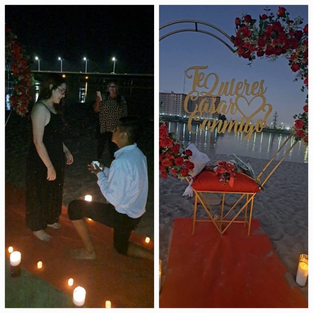 A orillas del Río Dulce: Entre flores y velas, un joven le propuso matrimonio a su novia
