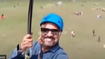 Impactante video: se tiraba por una tirolesa y grabó casualmente un ataque terrorista que dejó 26 muertos