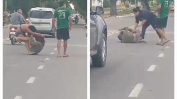 VIDEO|Dos mujeres se trenzaron brutalmente en medio de Avenida Belgrano en La Banda
