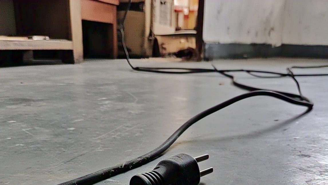 Se electrocutó al intentar desconectar un cable descalza y sobre el piso mojado