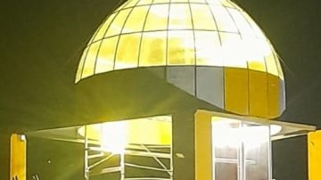 Santafesinos colaboran con las obras de iluminación del templete de Mailín