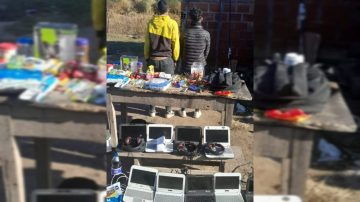 Dos jóvenes y un menor fueron aprehendidos por robar nueve computadoras y varios bienes desde una escuela