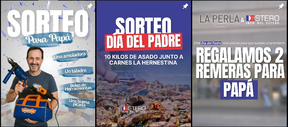 SORTEOS | Este domingo llená de regalos a Papá con los premios de Info del Estero