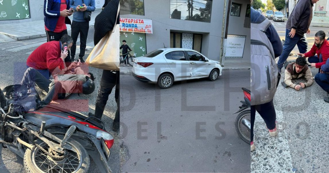 Iba con el casco en la mano y terminó tendido en el asfalto