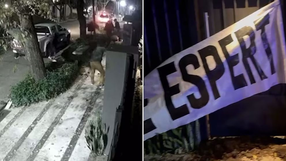 VIDEO. Insólito mensaje frente a la casa de Espert: le tiraron bolsas con caca