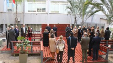 El Poder Judicial inauguró patio con históricos mástiles del Palacio de Tribunales