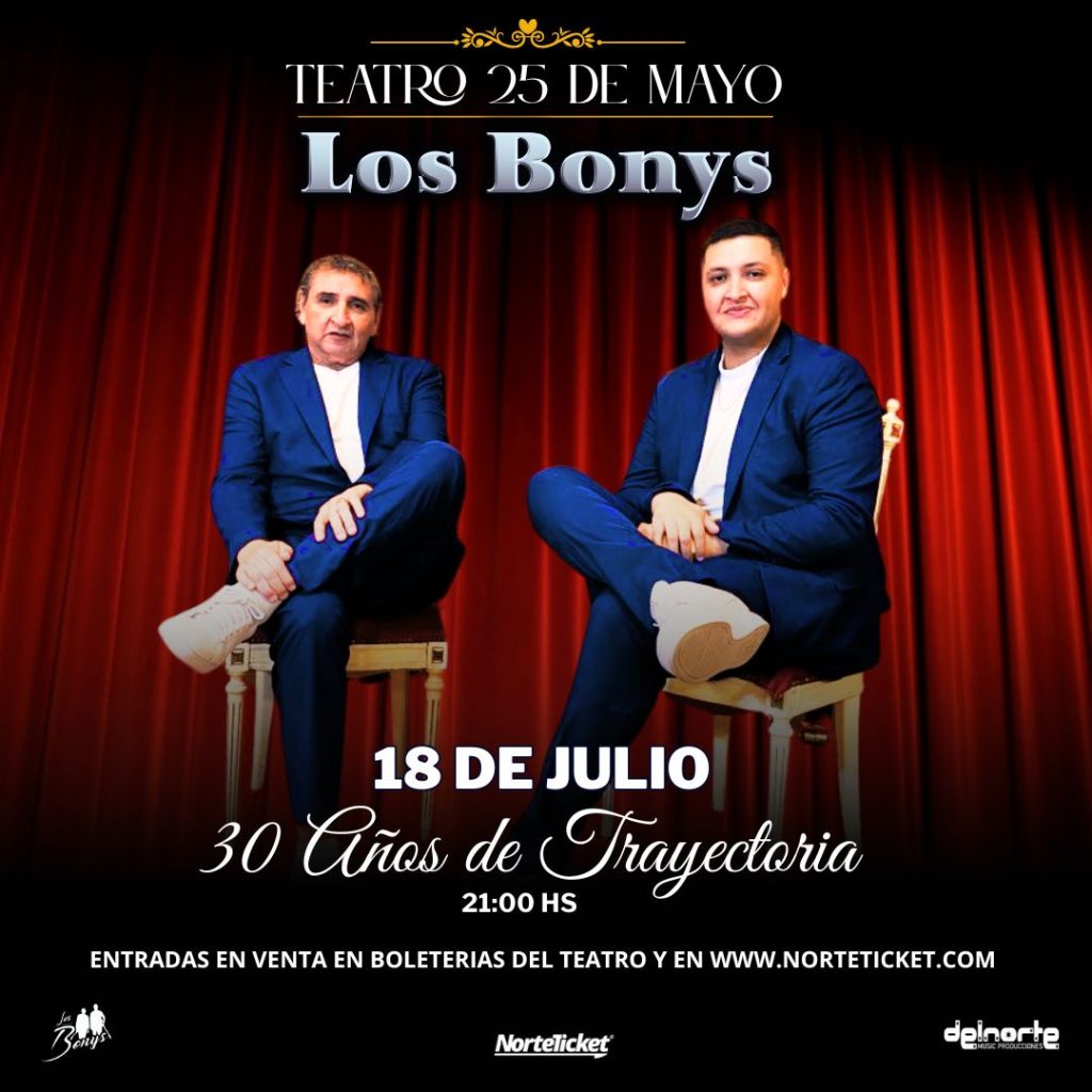 Los Bonys celebran sus 30 años de trayectoria con un show imperdible en el Teatro 25 de Mayo